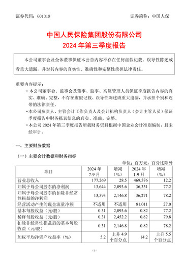 Thumbnail The People's Insurance Company (PICC) Quarterly Report 2024-q3