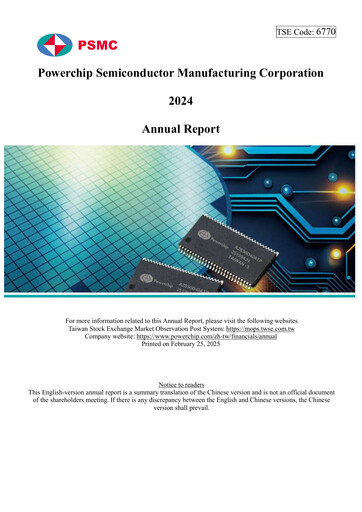 Thumbnail Powerchip Semiconductor Manufacturing Annual Report 2024
