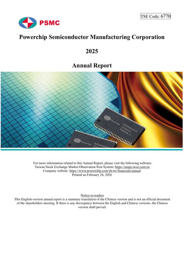 Thumbnail Powerchip Semiconductor Manufacturing Annual Report 2025