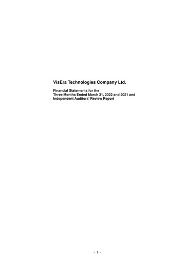 Thumbnail VisEra Technologies Quarterly Report 2022-q1