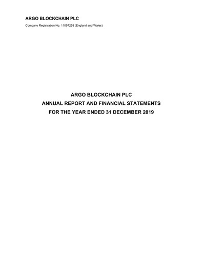 Thumbnail Argo Blockchain Annual Report 2019