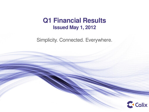 Thumbnail Calix Quarterly Report 2012-q1
