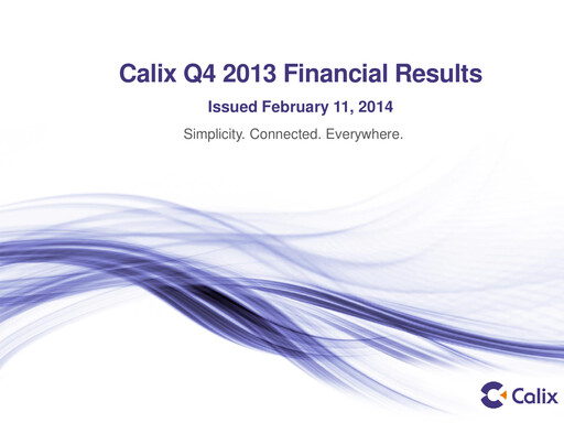 Thumbnail Calix Quarterly Report 2013-q4