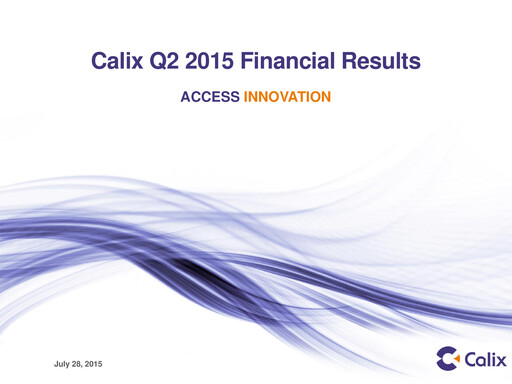 Thumbnail Calix Quarterly Report 2015-q2