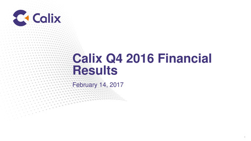 Thumbnail Calix Quarterly Report 2016-q4
