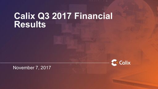 Thumbnail Calix Quarterly Report 2017-q3