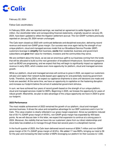 Thumbnail Calix Quarterly Report 2023-q4
