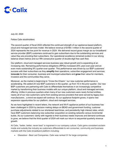 Thumbnail Calix Quarterly Report 2024-q2