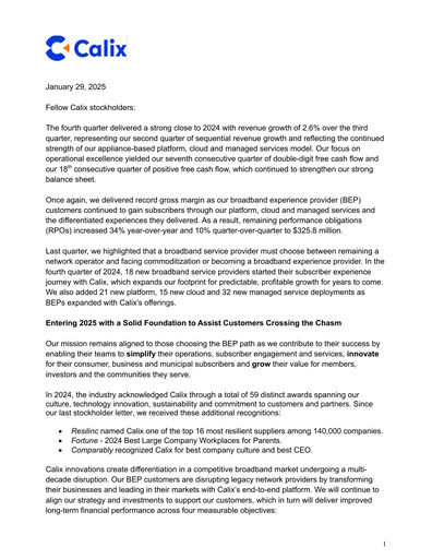Thumbnail Calix Quarterly Report 2024-q4