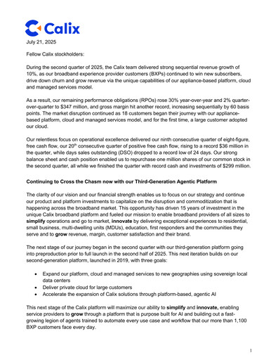 Thumbnail Calix Quarterly Report 2025-q2