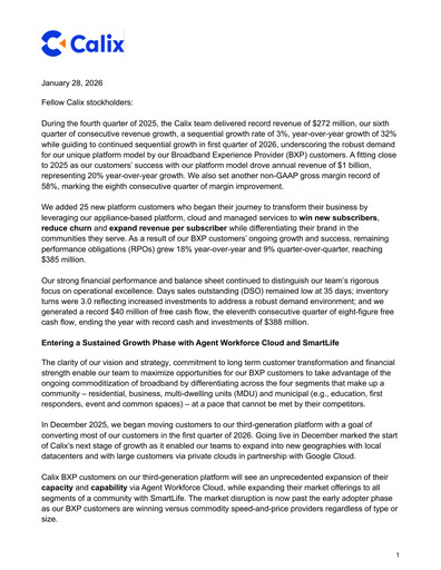 Thumbnail Calix Quarterly Report 2025-q4