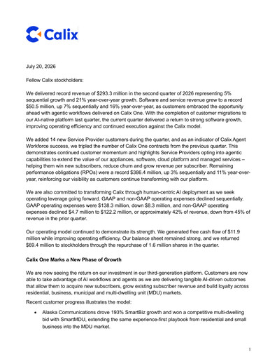 Thumbnail Calix Quarterly Report 2026-q2