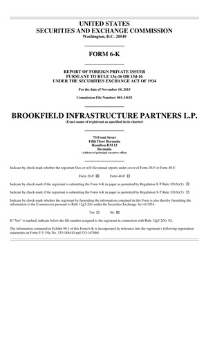Vorschaubild Brookfield Infrastructure Partners
 Quartalsbericht 2013-q3