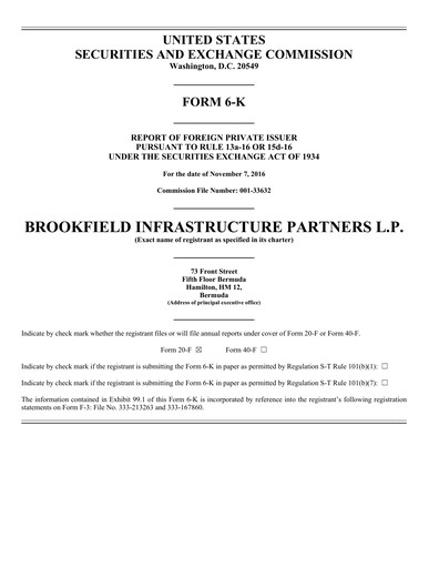 Vorschaubild Brookfield Infrastructure Partners
 Quartalsbericht 2016-q3