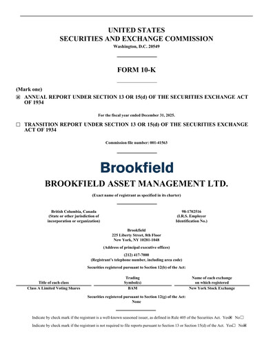 Thumbnail Brookfield Asset Management Annual Report 2025