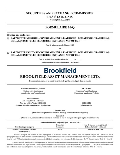 Thumbnail Brookfield Asset Management Quarterly Report 2025-q1