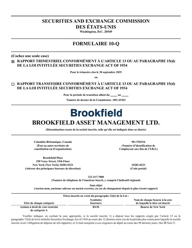Thumbnail Brookfield Asset Management Quarterly Report 2025-q3