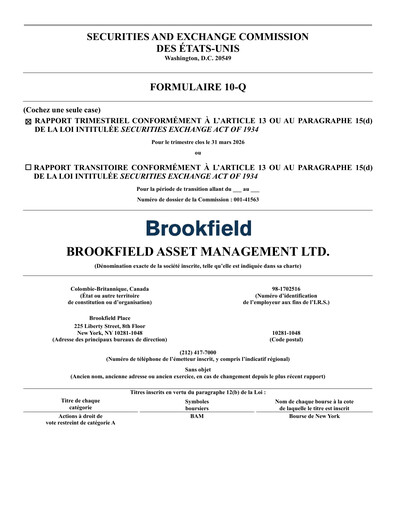 Thumbnail Brookfield Asset Management Quarterly Report 2026-q1