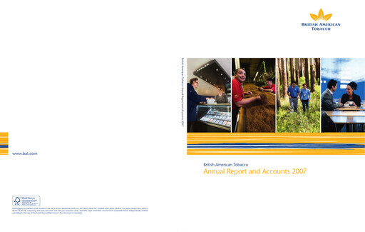 Miniature British American Tobacco Rapport annuel 2007