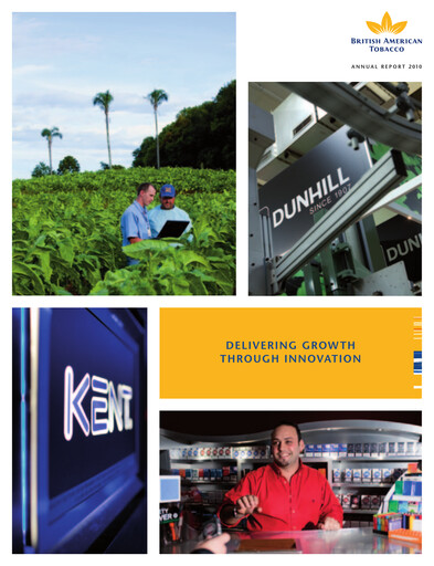 Miniature British American Tobacco Rapport annuel 2010