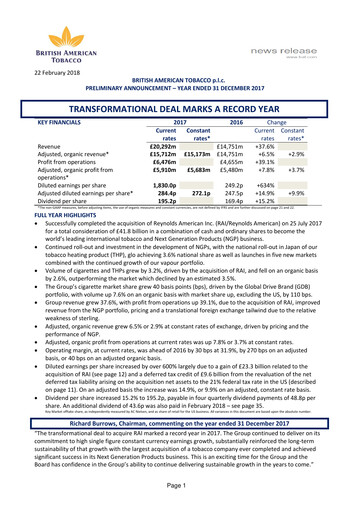 Thumbnail British American Tobacco Financial Report 2017