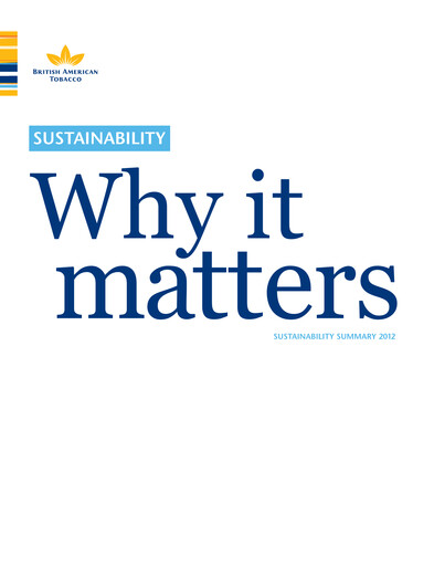 Vorschaubild British American Tobacco Nachhaltigkeitsbericht 2012