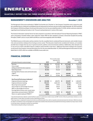 Thumbnail Enerflex Quarterly Report 2019-q3