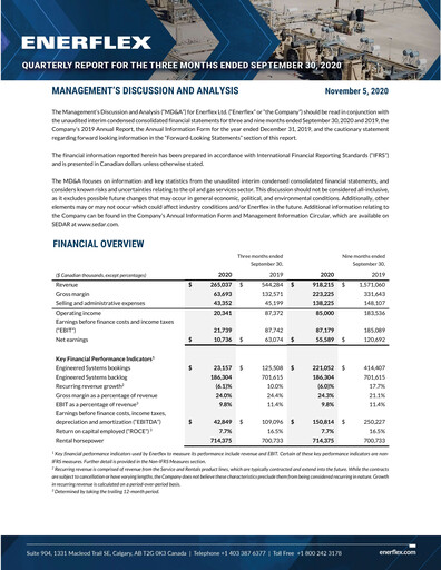 Thumbnail Enerflex Quarterly Report 2020-q3