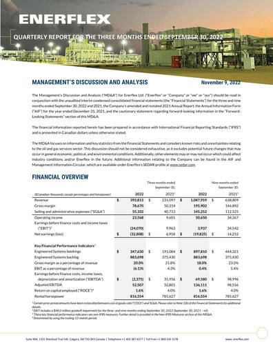 Thumbnail Enerflex Quarterly Report 2022-q3