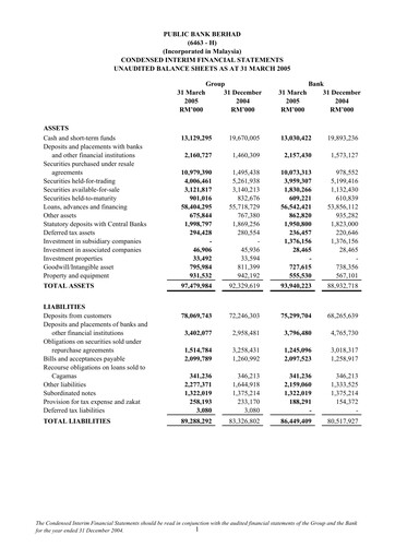 Thumbnail PBBank (Public Bank Bhd) Quarterly Report 2005-q1