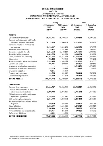 Thumbnail PBBank (Public Bank Bhd) Quarterly Report 2005-q3