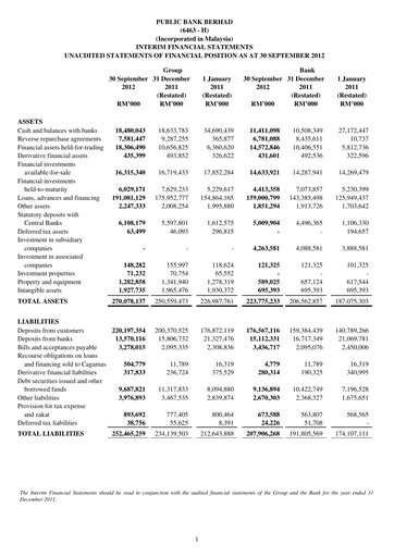Thumbnail PBBank (Public Bank Bhd) Quarterly Report 2012-q3