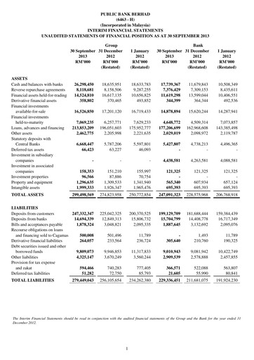 Thumbnail PBBank (Public Bank Bhd) Quarterly Report 2013-q3