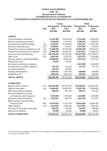 Thumbnail PBBank (Public Bank Bhd) Quarterly Report 2015-q3