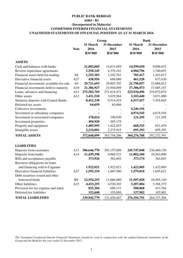 Thumbnail PBBank (Public Bank Bhd) Quarterly Report 2016-q1