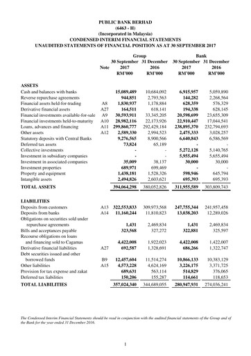 Thumbnail PBBank (Public Bank Bhd) Quarterly Report 2017-q3