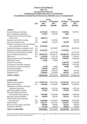 Thumbnail PBBank (Public Bank Bhd) Quarterly Report 2018-q1