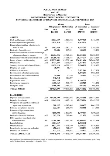 Thumbnail PBBank (Public Bank Bhd) Quarterly Report 2019-q3