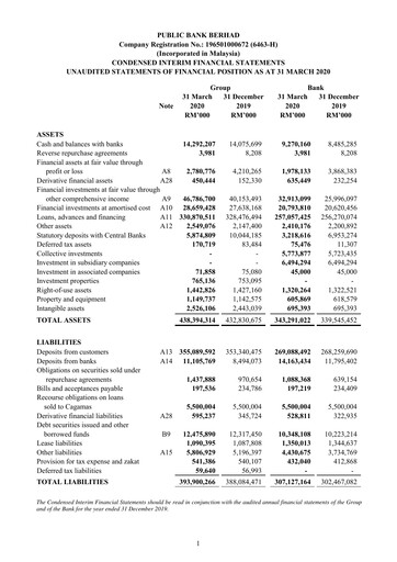 Thumbnail PBBank (Public Bank Bhd) Quarterly Report 2020-q1