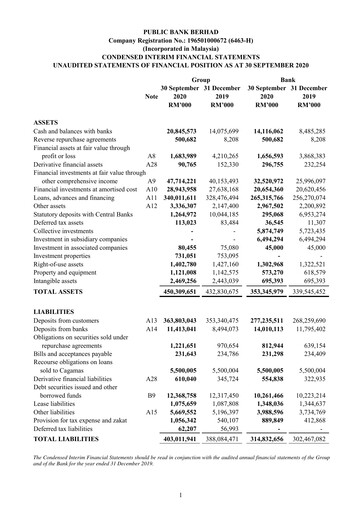 Thumbnail PBBank (Public Bank Bhd) Quarterly Report 2020-q3