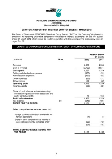 Thumbnail PChem (Petronas Chemicals Group) Quarterly Report 2012-q1