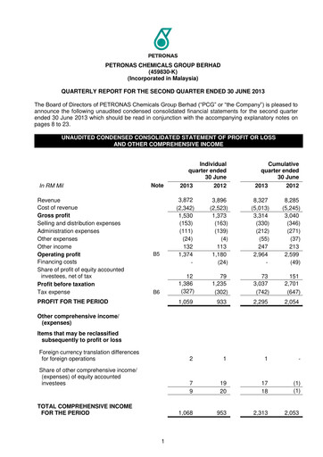 Thumbnail PChem (Petronas Chemicals Group) Quarterly Report 2013-q2