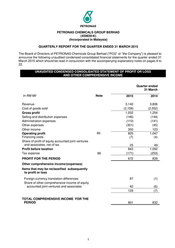 Thumbnail PChem (Petronas Chemicals Group) Quarterly Report 2015-q1