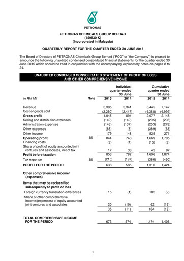 Thumbnail PChem (Petronas Chemicals Group) Quarterly Report 2015-q2