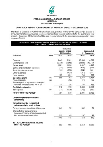 Thumbnail PChem (Petronas Chemicals Group) Quarterly Report 2015-q4