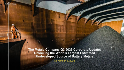 Thumbnail The Metals Company Quarterly Report 2023-q3