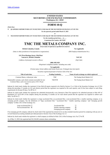 Thumbnail The Metals Company Quarterly Report 2025-q1