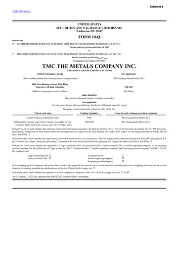 Thumbnail The Metals Company Quarterly Report 2025-q2