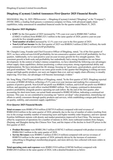 Thumbnail Dingdong Maicai Quarterly Report 2025-q1