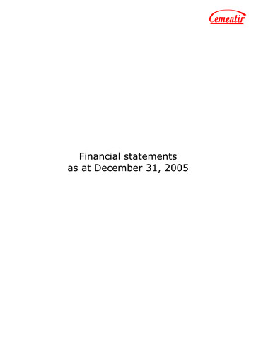 Thumbnail Cementir Financial Statement 2005